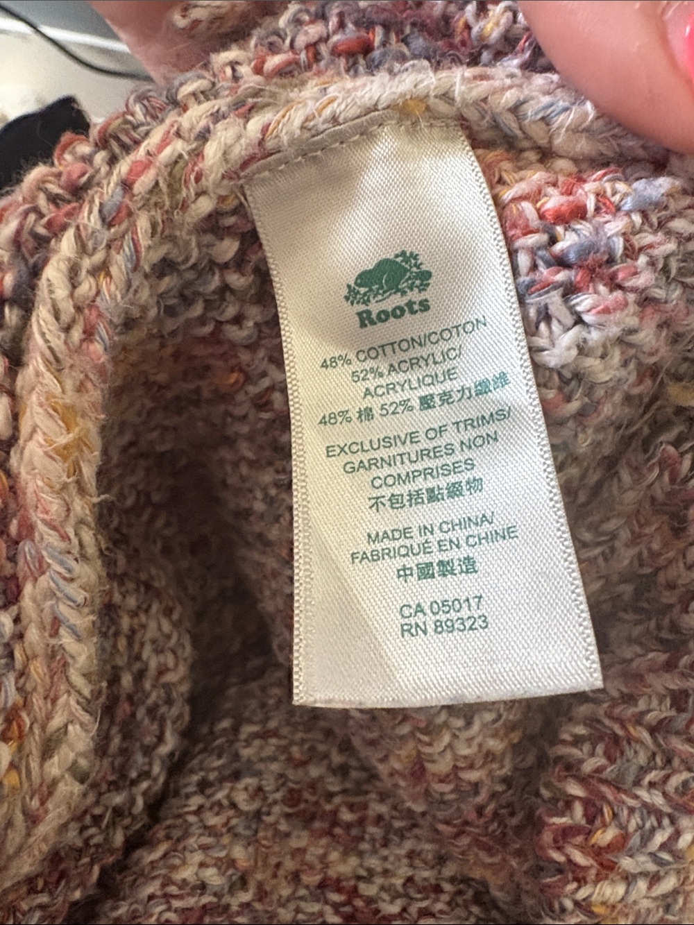 Roots Canada Multicolor Knit Sweater Women’s Large Cozy Cotton Blend Crewneck - Picture 6 of 6